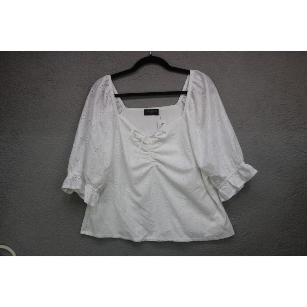 Lane Bryant White Eyelet Babydoll Cropped Top-18/20-NWT-Stretchy-Cottagecore